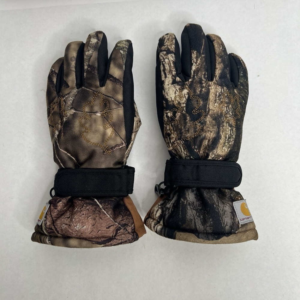 Carhartt Gloves Medium Kids Waterproof Insulated Camouflage Camo
